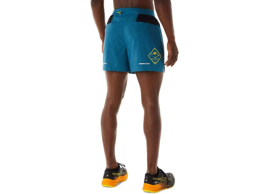 ASICS Fujitrail Logo Short Sleeve T-Shirt for Men - Ink Teal/Golden Yellow Running Top