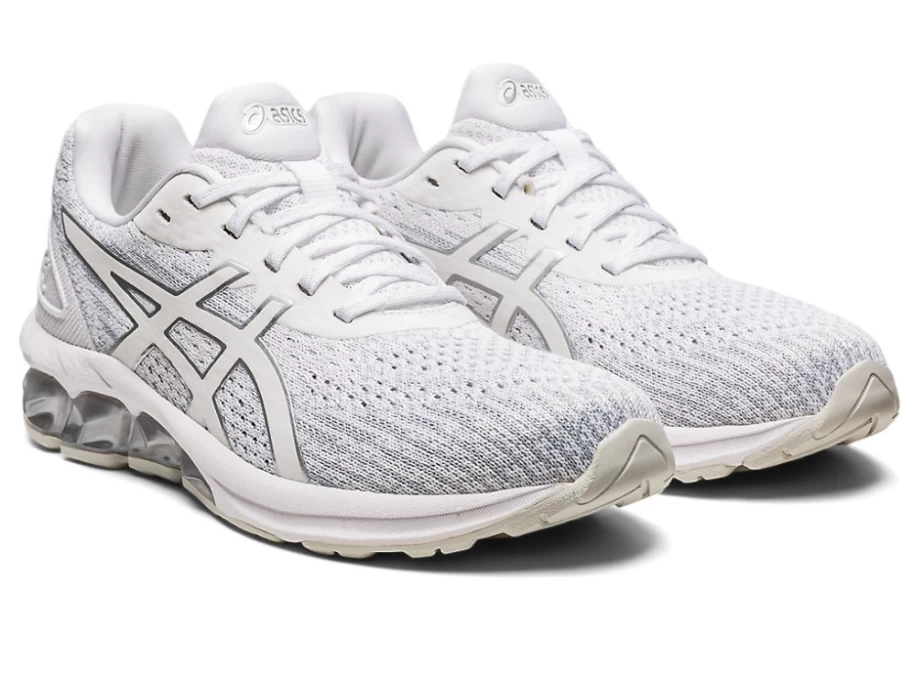 ASICS Women's Gel-Quantum 180 VII Knit Running Shoes - White/Glacier Grey