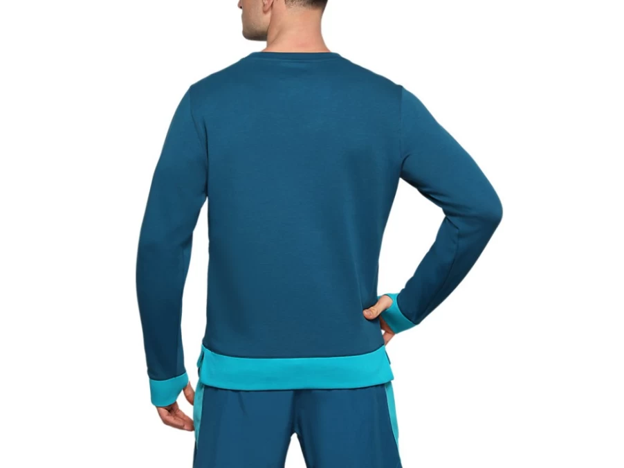 ASICS Men's Cricket Australia Crew Fleece Jacket - Deep Sea Teal
