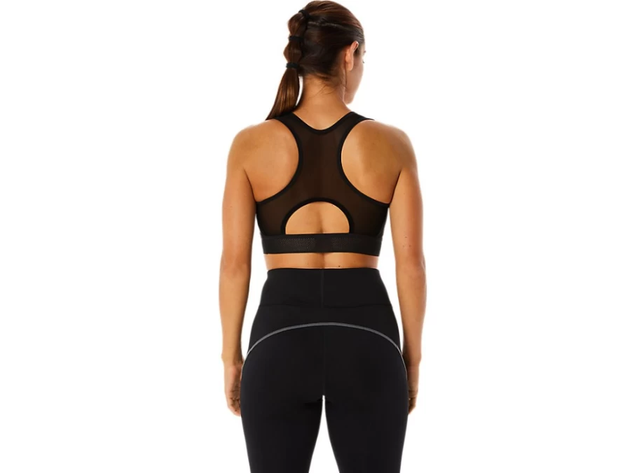 ASICS Women's Mesh Panel Training Bra in Performance Black for Sports & Fitness