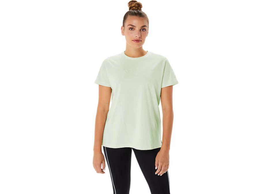 ASICS Women's Whisper Green Training Core Graphic Tee - Athletic Workout T-Shirt