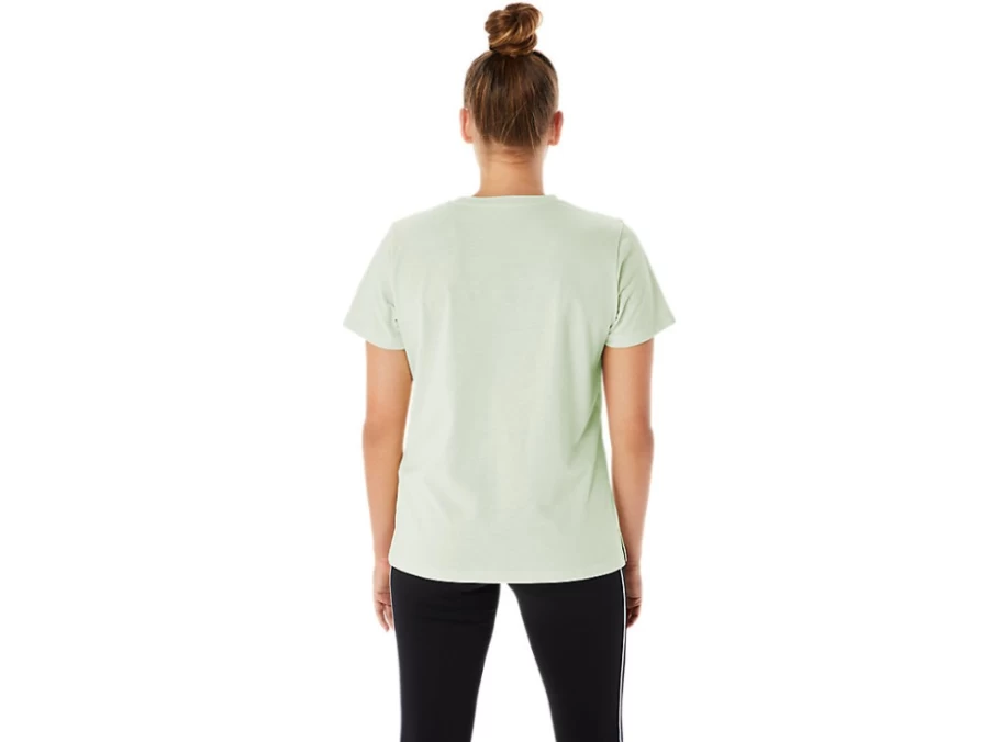 ASICS Women's Whisper Green Training Core Graphic Tee - Athletic Workout T-Shirt