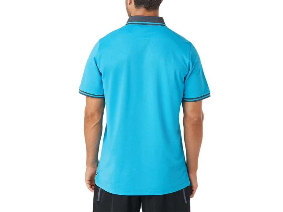ASICS Men's Island Blue Performance Polo Shirt – Moisture-Wicking & Breathable