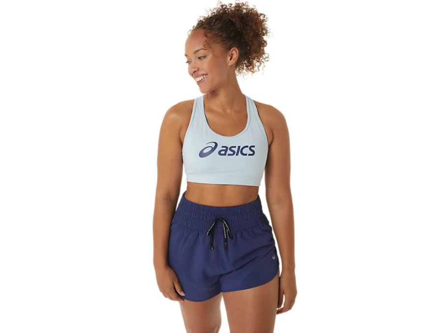 ASICS Women's Sky/Indigo Blue Padded Sports Bra for Comfort and Support