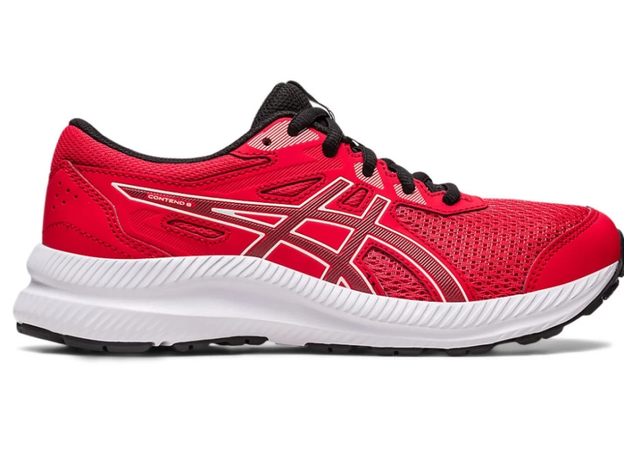 ASICS Kids Contend 8 GS Running Shoes - Electric Red/Gunmetal