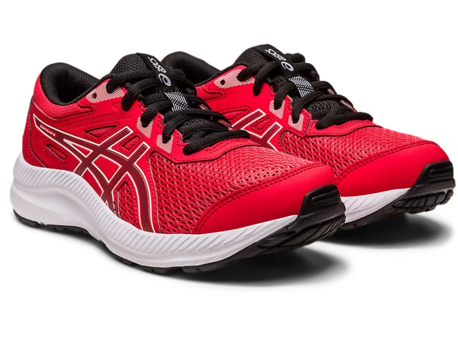 ASICS Kids Contend 8 GS Running Shoes - Electric Red/Gunmetal