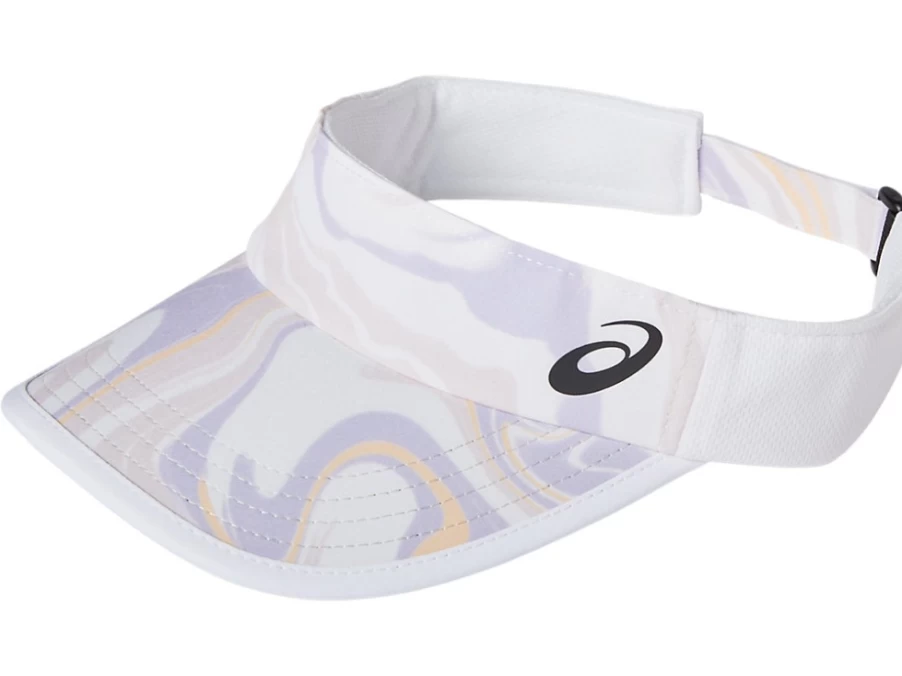 ASICS Men's Brilliant White Graphic Visor Cap for Sports & Outdoor Activities