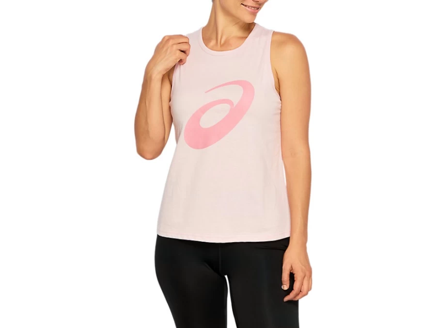 ASICS Women's Barely Rose Logo Tank Top - Athletic Comfort Fit Workout Shirt