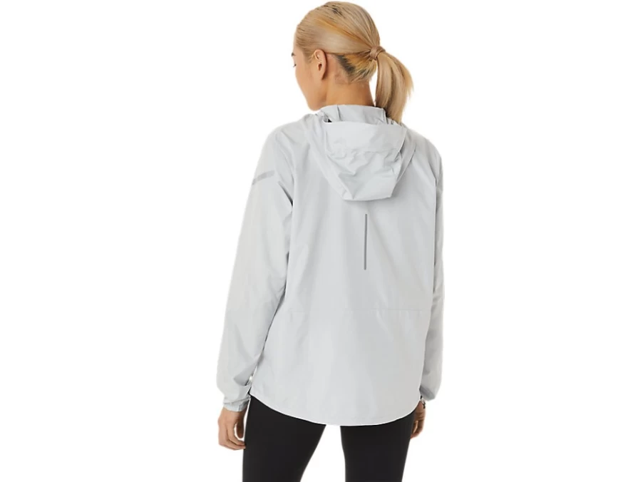 ASICS Women's Lite-Show Jacket in Glacier Grey/Performance Black - Reflective Running Jacket