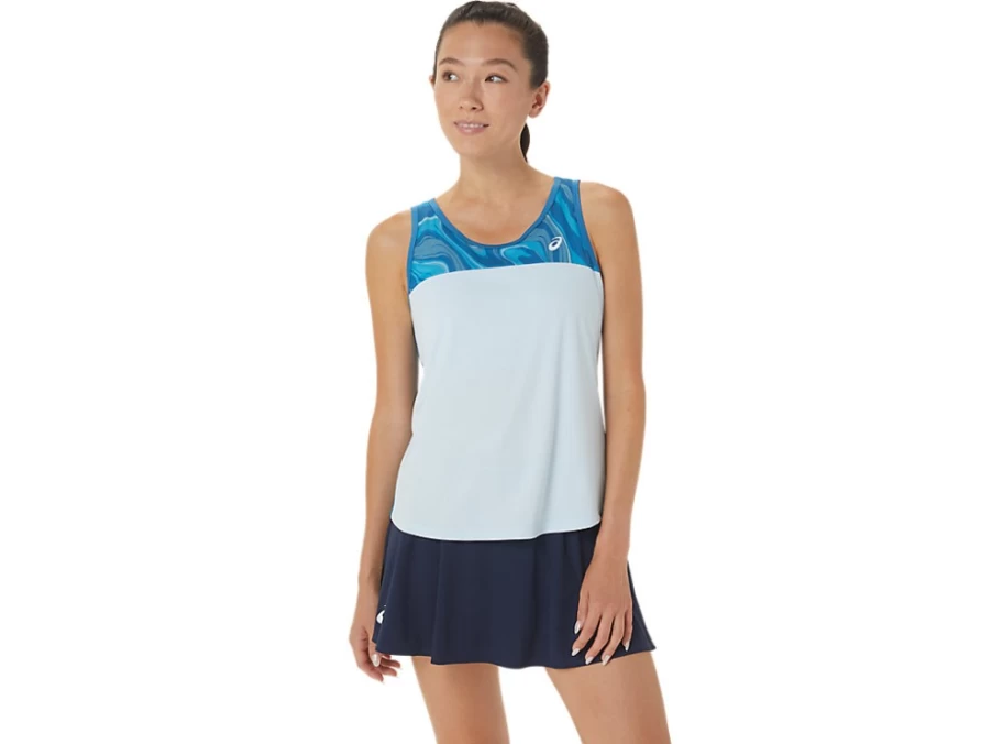 ASICS Women's Reborn Blue/Sky Court Graphic Tank Top