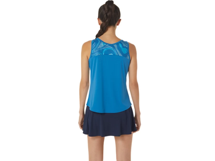 ASICS Women's Reborn Blue/Sky Court Graphic Tank Top