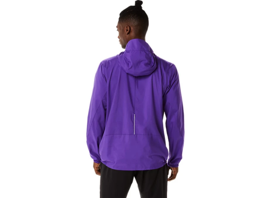 ASICS Men's Lite-Show Jacket in Grape Jam/Performance Black for Enhanced Visibility