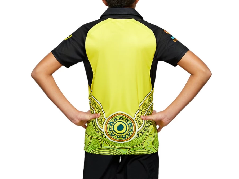 ASICS Kids' Cricket Australia T20 World Cup Replica Shirt - Blazing Yellow Youth Jersey