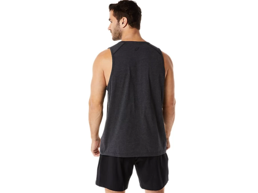 ASICS Men's Performance Black Heather Print Tank Top