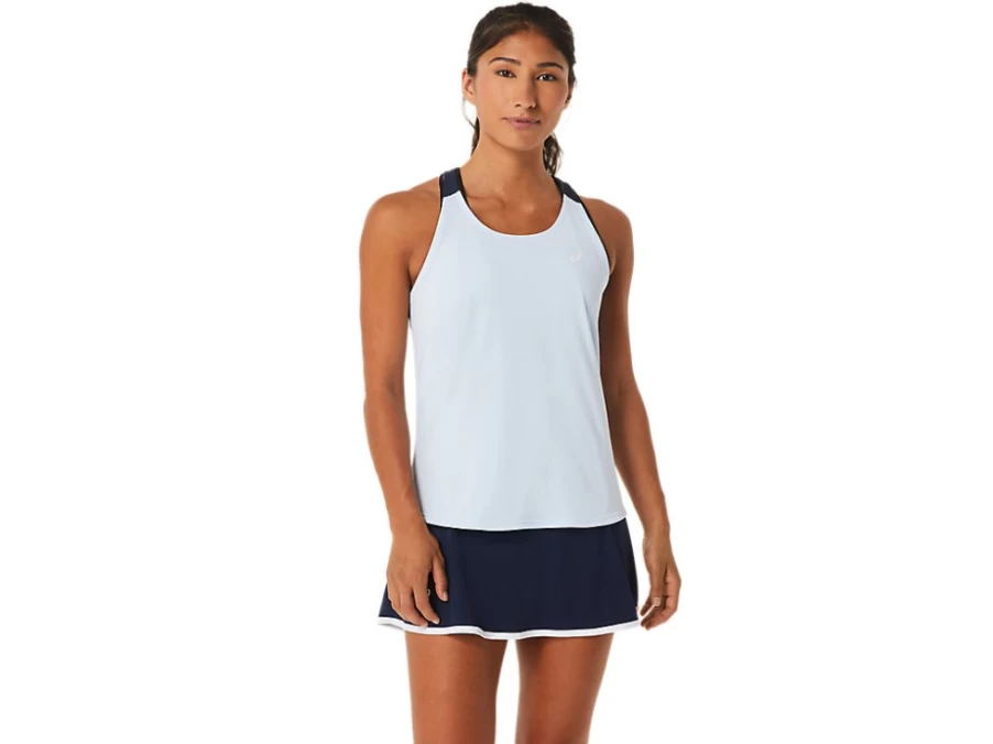 ASICS Womens Court Tank Top - Soft Sky/Midnight Athletic Tennis Shirt