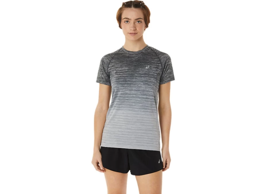 ASICS Women's Seamless Short Sleeve Top - Carrier Grey/Glacier Grey Athletic Shirt