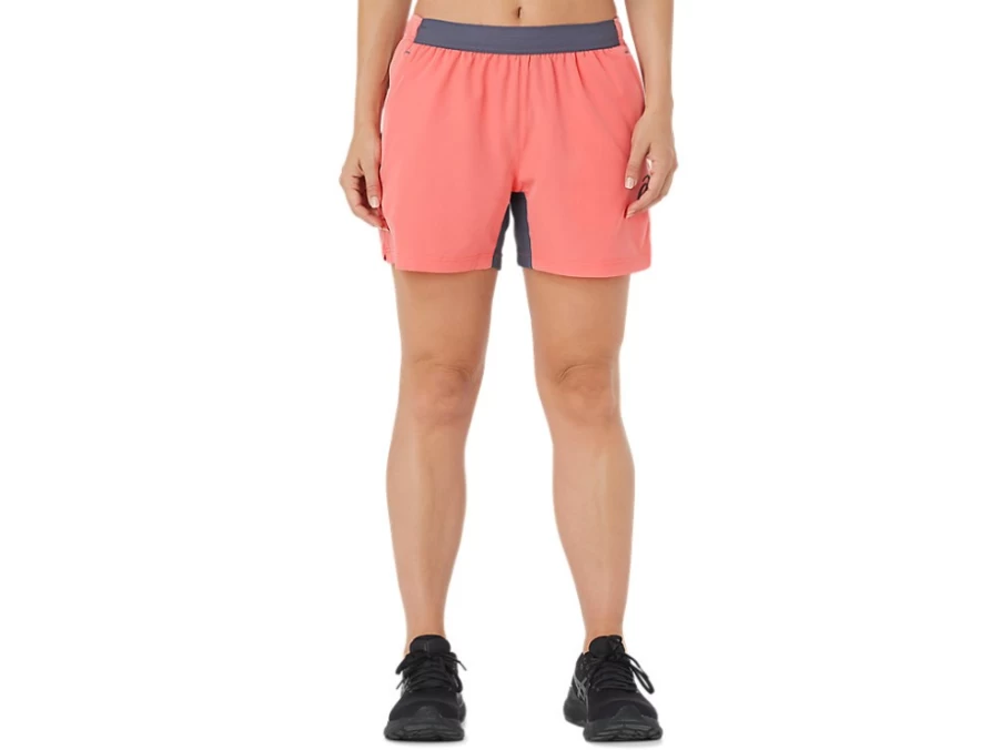 ASICS Women's Performance Shorts in Papaya Color for Running & Training