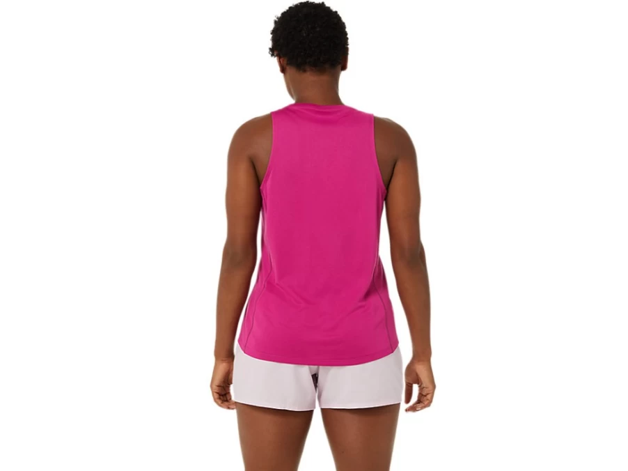 ASICS Women's Fuchsia Red Silver Tank Top