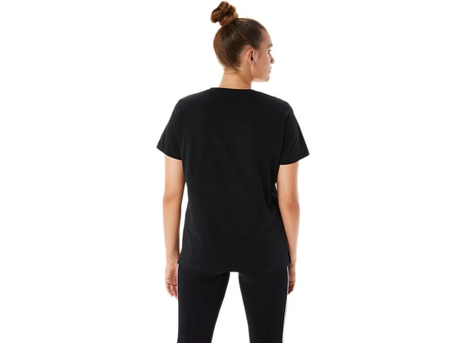 ASICS Womens Training Core Graphic Tee - Performance Black Workout T-Shirt