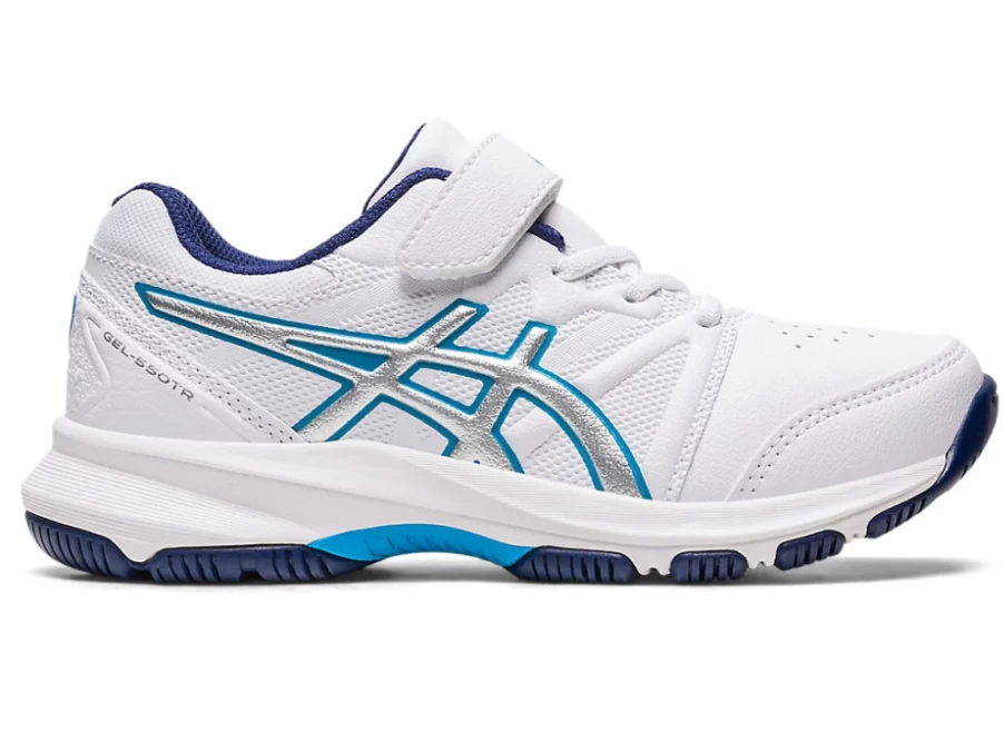 ASICS Kids Gel-550Tr Ps Sneakers in White/Island Blue - Lightweight Running Shoes for Children