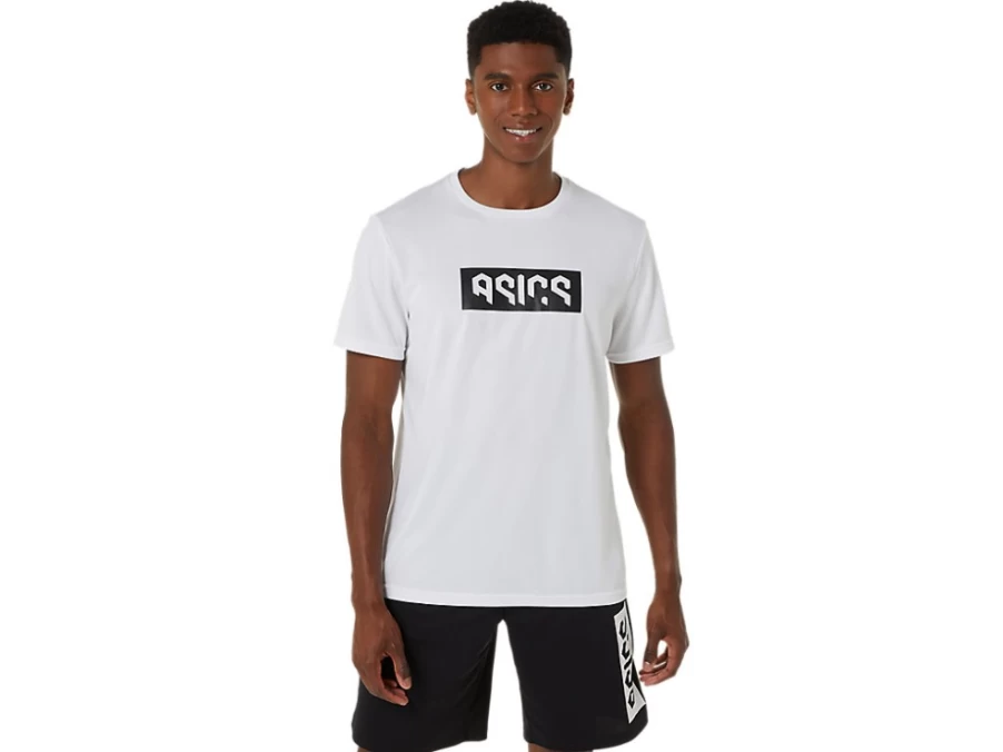 ASICS Men's Hex Graphic Dry Short Sleeve T-Shirt - Brilliant White/Performance Black
