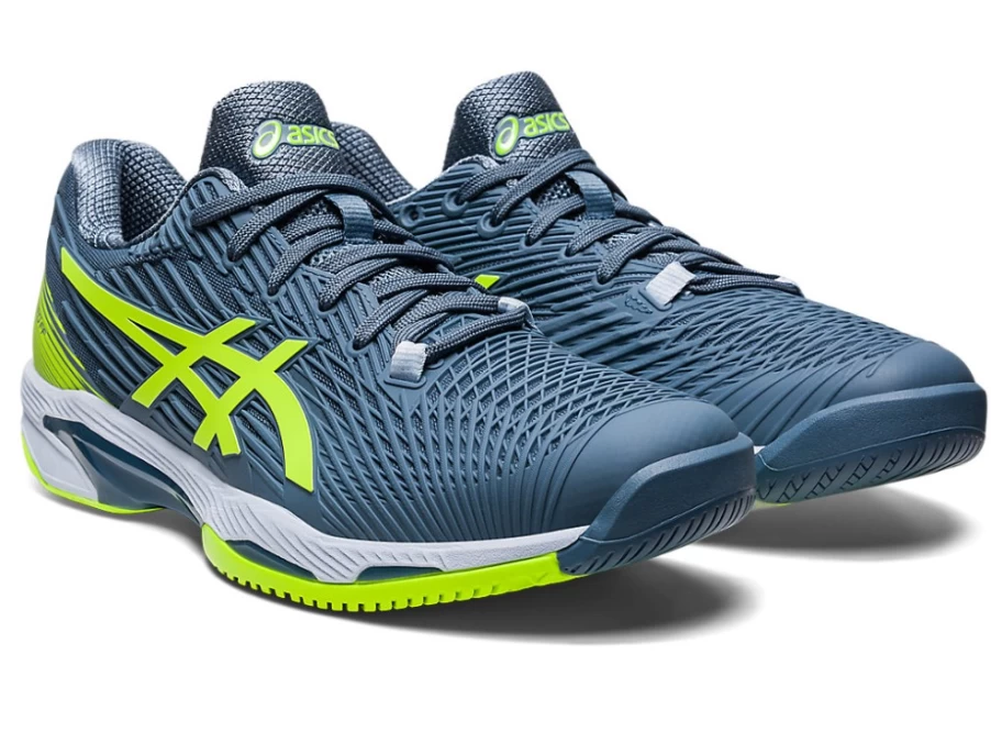 ASICS Solution Speed FF 2 Men's Tennis Shoes - Steel Blue/Hazard Green - Hardcourt Performance