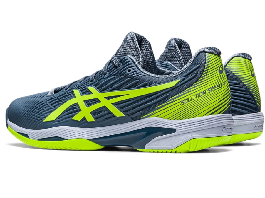 ASICS Solution Speed FF 2 Men's Tennis Shoes - Steel Blue/Hazard Green - Hardcourt Performance