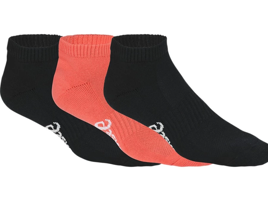 ASICS Men's Pace Low Sock 3-Pack - Performance Black/Papaya Athletic Socks