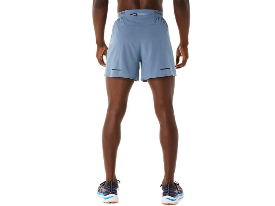 ASICS Men's Steel Blue Ventilate 5-Inch Running Shorts with Breathable Fabric
