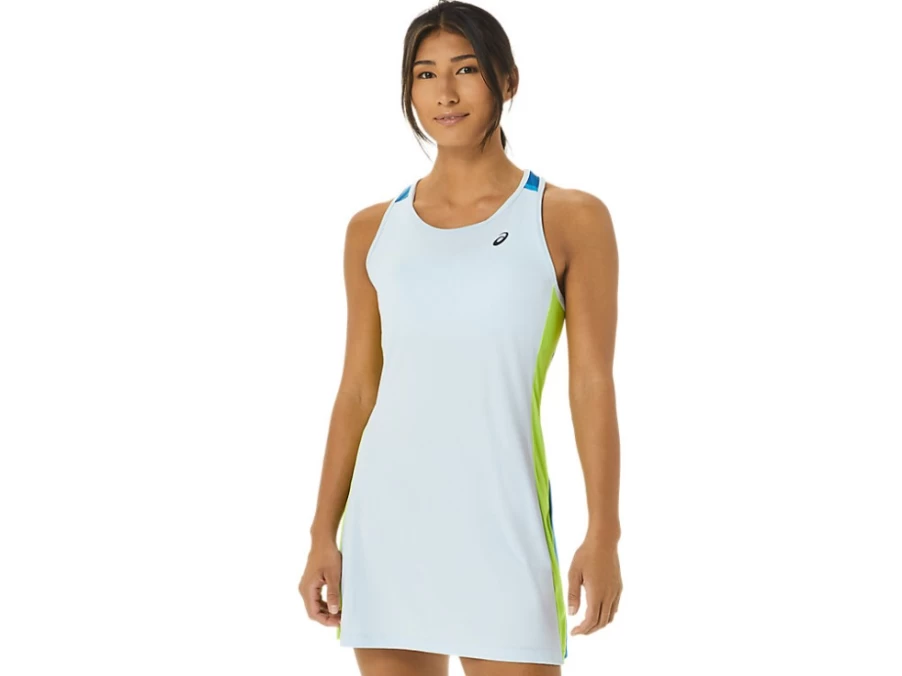 ASICS Womens Court Graphic Dress in Sky/Reborn Blue - Stylish Tennis Dress for Women