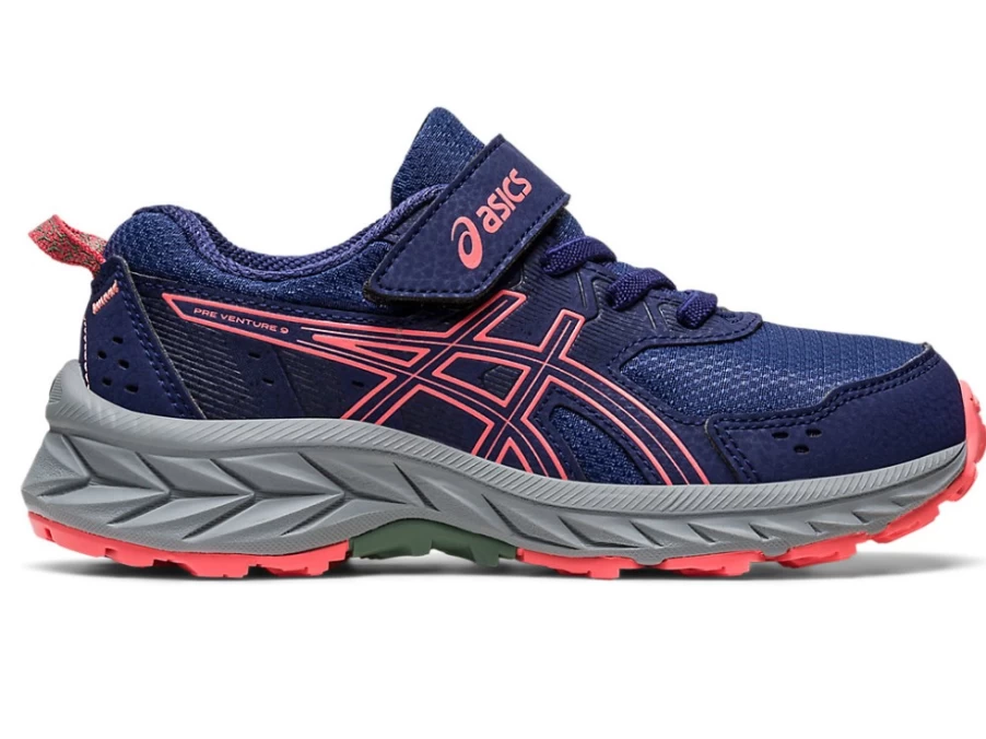 ASICS Kids Gel-Venture 9 Running Shoes - Indigo Blue/Papaya - Trail Sneakers for Children