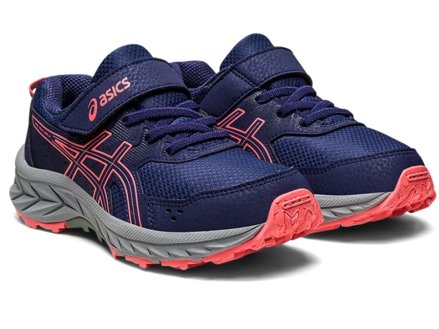 ASICS Kids Gel-Venture 9 Running Shoes - Indigo Blue/Papaya - Trail Sneakers for Children